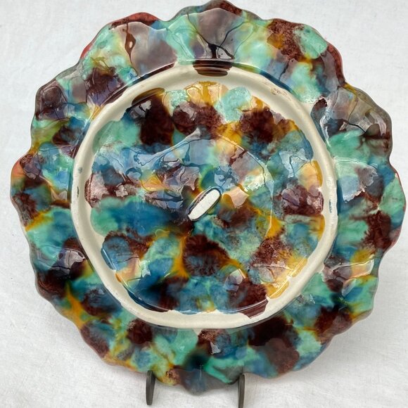 Fives Lille French Majolica 6 Well Oyster Plate - Picture 6 of 16